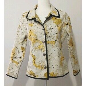 Winding River Reversible Jacket Yellow White Black Women's Size Large